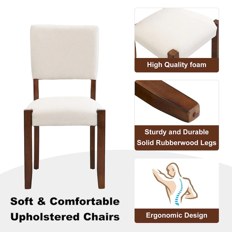 Ensemble de salle à manger 5 pièces, ensemble de cuisine et salle à manger pour 4 personnes avec table style marbre imitation et 4 chaises rembourrées