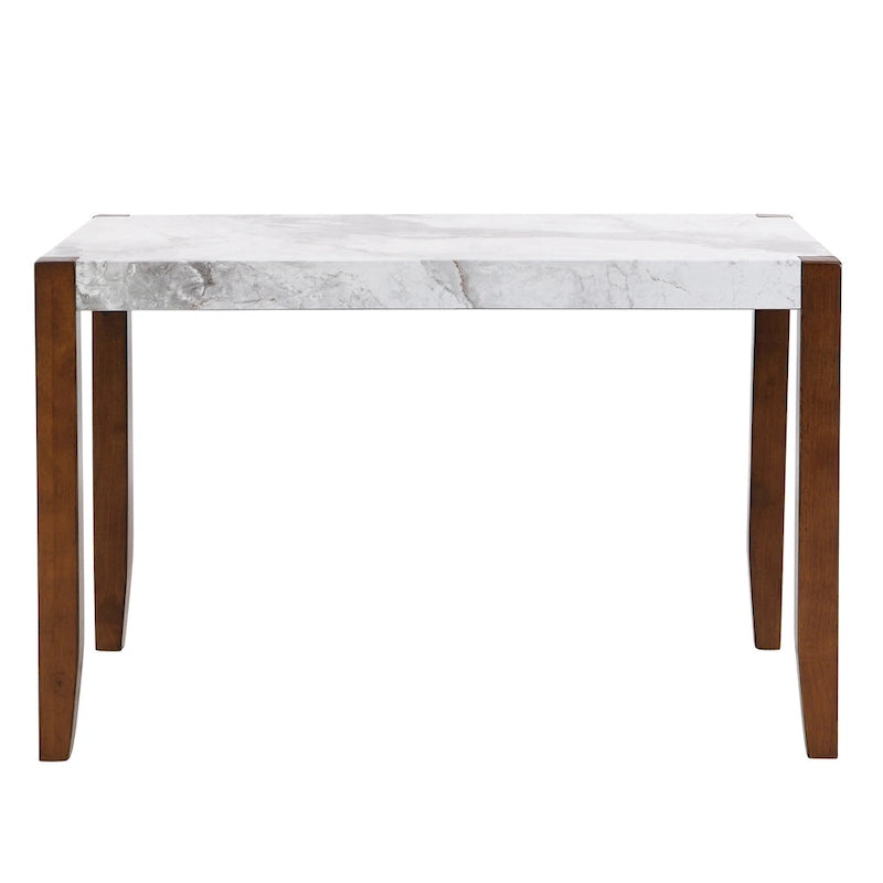 Ensemble de salle à manger 5 pièces, ensemble de cuisine et salle à manger pour 4 personnes avec table style marbre imitation et 4 chaises rembourrées