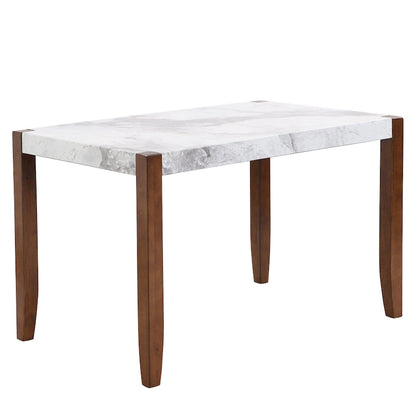 Ensemble de salle à manger 5 pièces, ensemble de cuisine et salle à manger pour 4 personnes avec table style marbre imitation et 4 chaises rembourrées
