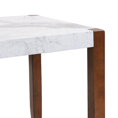 Ensemble de salle à manger 5 pièces, ensemble de cuisine et salle à manger pour 4 personnes avec table style marbre imitation et 4 chaises rembourrées