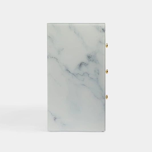 Modern marble NightstandTempered Glass Nightstand with 3 Drawers, Storage CabinetMinimalist Practical Sofa End Side Table