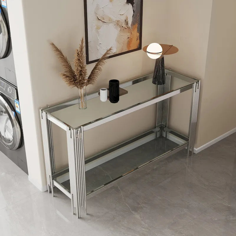 Console sophistiquée en verre trempé double couche