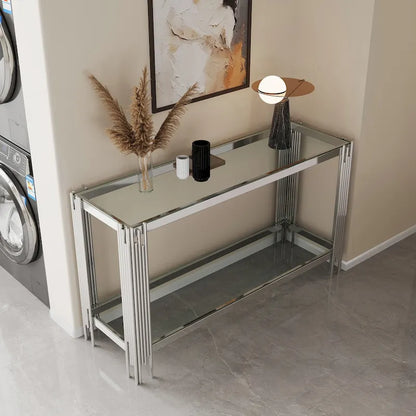 Console sophistiquée en verre trempé double couche