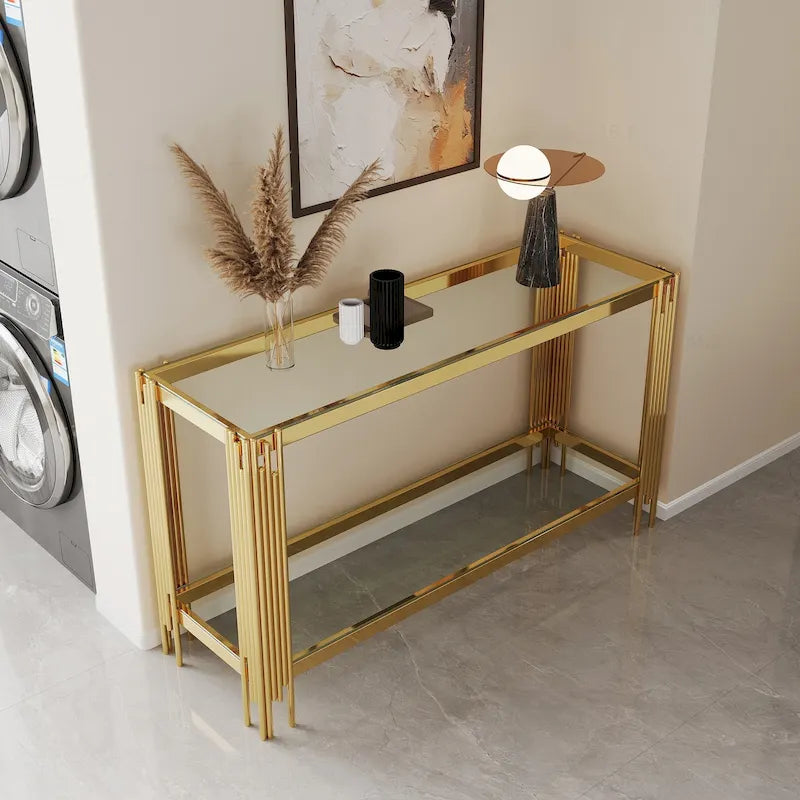 Console sophistiquée en verre trempé double couche