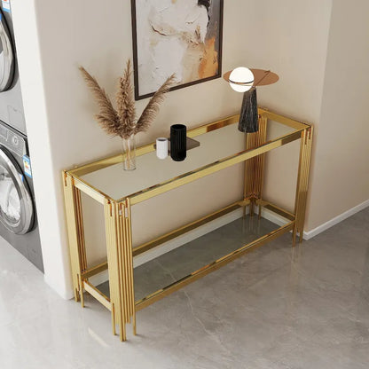 Console sophistiquée en verre trempé double couche
