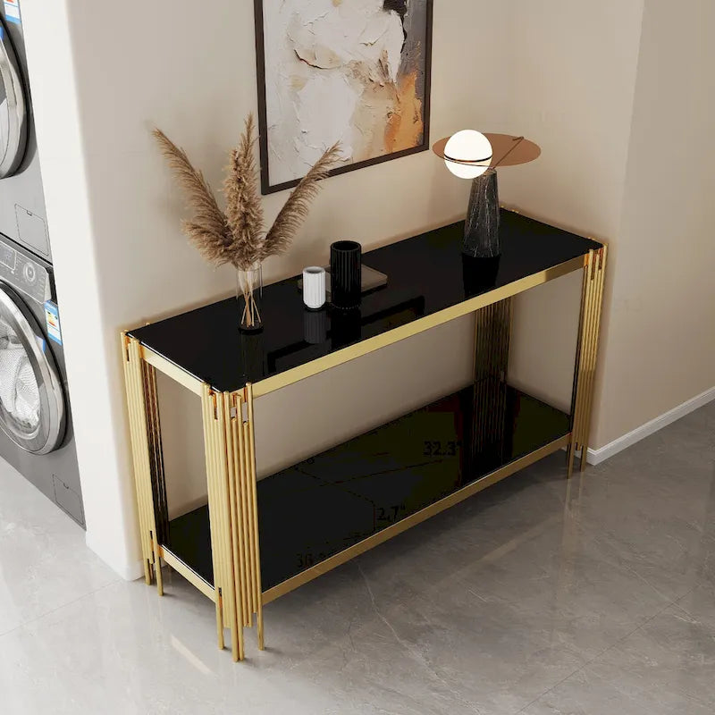 Console sophistiquée en verre trempé double couche