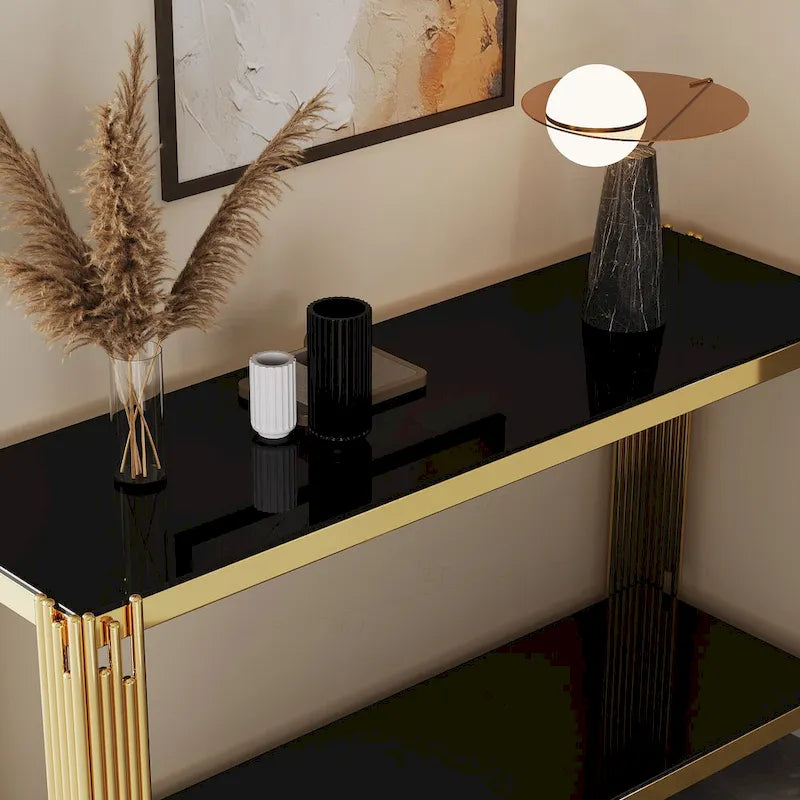 Console sophistiquée en verre trempé double couche