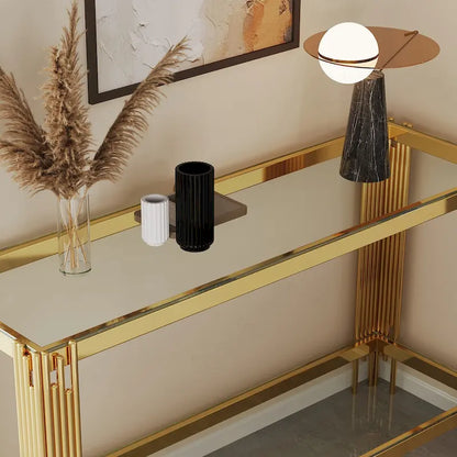 Console sophistiquée en verre trempé double couche