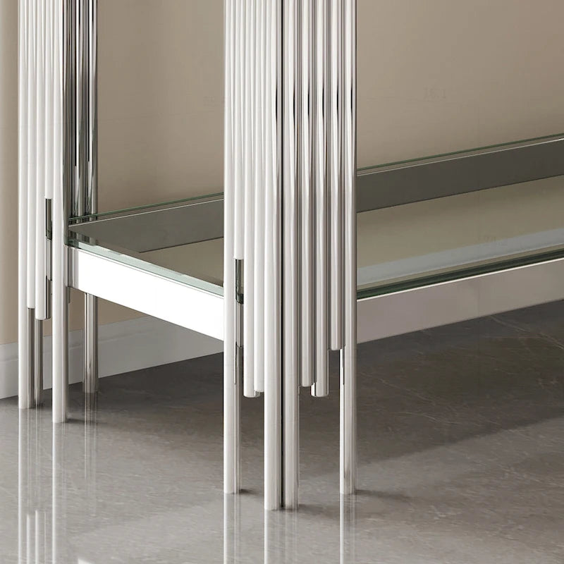 Console sophistiquée en verre trempé double couche
