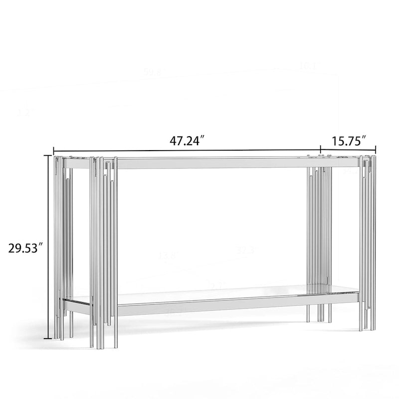 Console sophistiquée en verre trempé double couche
