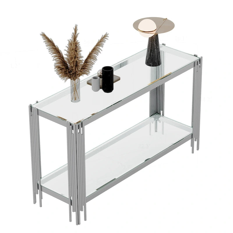 Console sophistiquée en verre trempé double couche