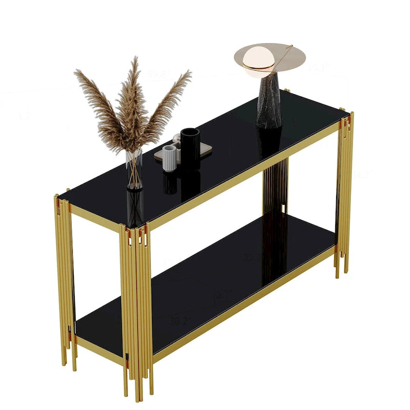 Console sophistiquée en verre trempé double couche
