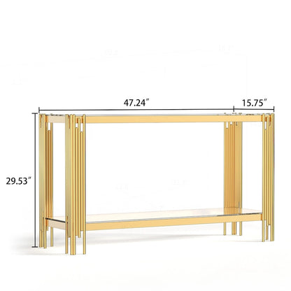 Console sophistiquée en verre trempé double couche
