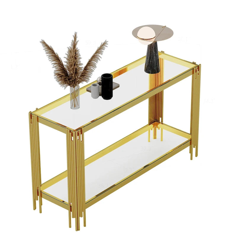 Console sophistiquée en verre trempé double couche