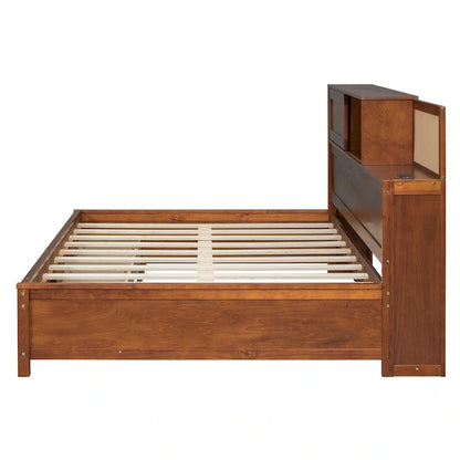 Lit capitaine tout-en-un avec prises et ports USB intégrés, méridienne en bois, 3 tiroirs inférieurs et armoire de rangement supérieure à ouverture par pression.