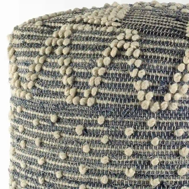 Pouf ottoman géométrique bleu pour salon ou chambre