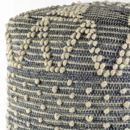 Pouf ottoman géométrique bleu pour salon ou chambre