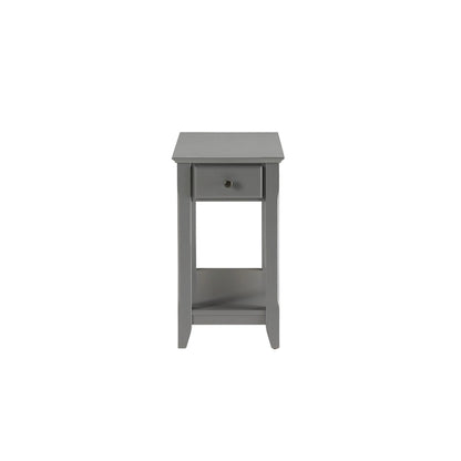 Table d'appoint rectangulaire en bois de 58 cm (23 po) avec deux étagères de rangement et un tiroir, idéale pour le salon - Dimensions : 33 cm (13 po) L x 56 cm (22 po) l x 58 cm (23 po) H