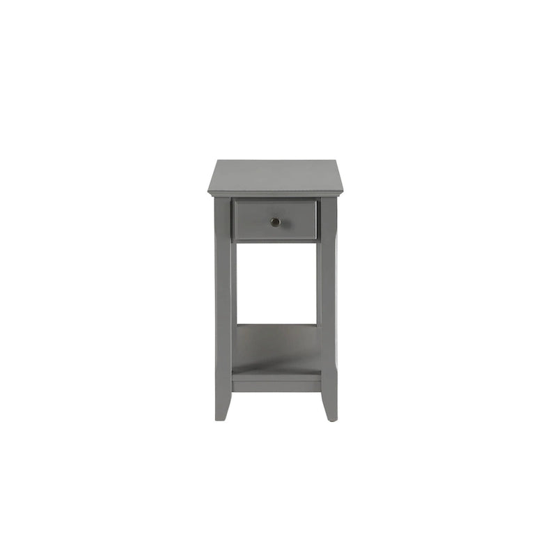 Table d'appoint rectangulaire en bois de 58 cm (23 po) avec deux étagères de rangement et un tiroir, idéale pour le salon - Dimensions : 33 cm (13 po) L x 56 cm (22 po) l x 58 cm (23 po) H