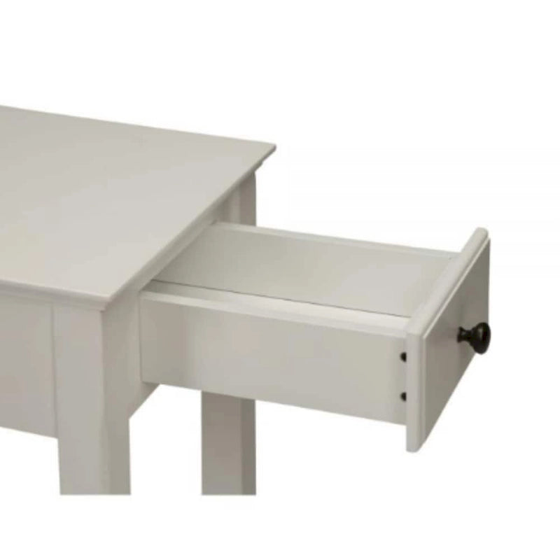 Table d'appoint rectangulaire en bois de 58 cm (23 po) avec deux étagères de rangement et un tiroir, idéale pour le salon - Dimensions : 33 cm (13 po) L x 56 cm (22 po) l x 58 cm (23 po) H