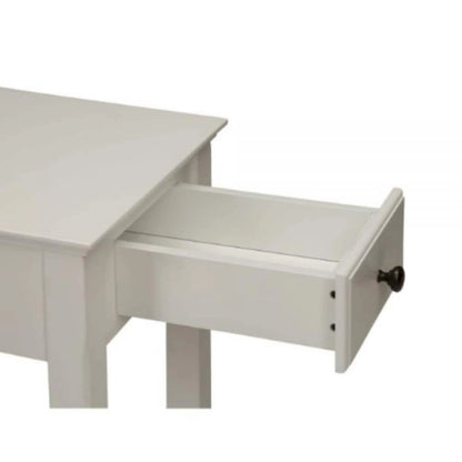 Table d'appoint rectangulaire en bois de 58 cm (23 po) avec deux étagères de rangement et un tiroir, idéale pour le salon - Dimensions : 33 cm (13 po) L x 56 cm (22 po) l x 58 cm (23 po) H
