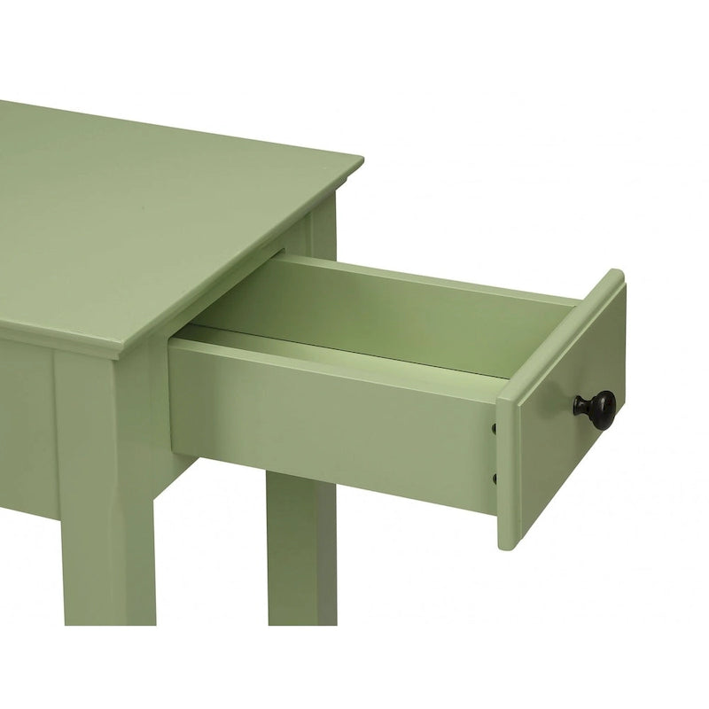 Table d'appoint rectangulaire en bois de 58 cm (23 po) avec deux étagères de rangement et un tiroir, idéale pour le salon - Dimensions : 33 cm (13 po) L x 56 cm (22 po) l x 58 cm (23 po) H