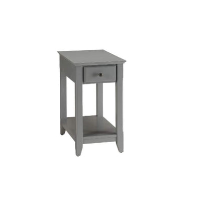 Table d'appoint rectangulaire en bois de 58 cm (23 po) avec deux étagères de rangement et un tiroir, idéale pour le salon - Dimensions : 33 cm (13 po) L x 56 cm (22 po) l x 58 cm (23 po) H