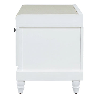 Banc à chaussures classique cannelé avec coussin et 3 tiroirs