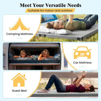 Matelas de camping Goplus en mousse à mémoire de forme avec sac de transport antidérapant - Voir les détails
