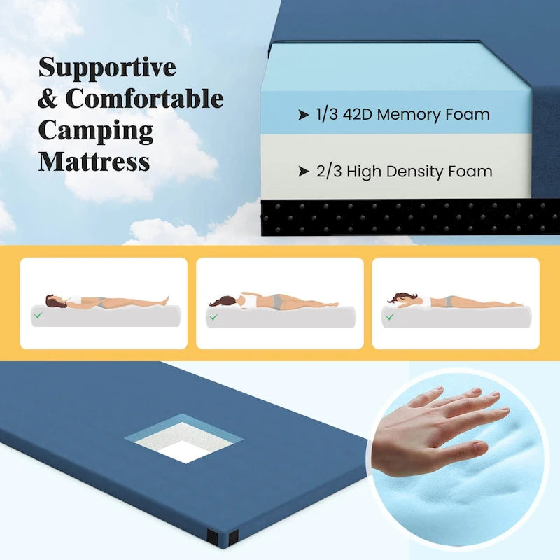 Matelas de camping Goplus en mousse à mémoire de forme avec sac de transport antidérapant - Voir les détails