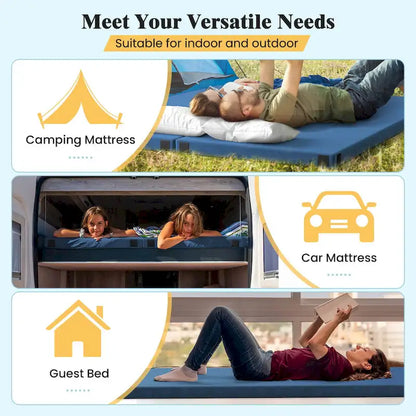 Matelas de camping Goplus en mousse à mémoire de forme avec sac de transport antidérapant - Voir les détails