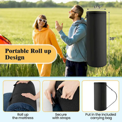 Matelas de camping Goplus en mousse à mémoire de forme avec sac de transport antidérapant - Voir les détails
