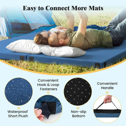 Matelas de camping Goplus en mousse à mémoire de forme avec sac de transport antidérapant - Voir les détails