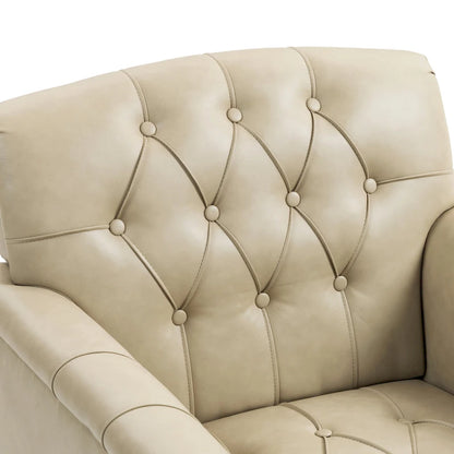 Fauteuil d'appoint capitonné en cuir PU avec garniture cloutée