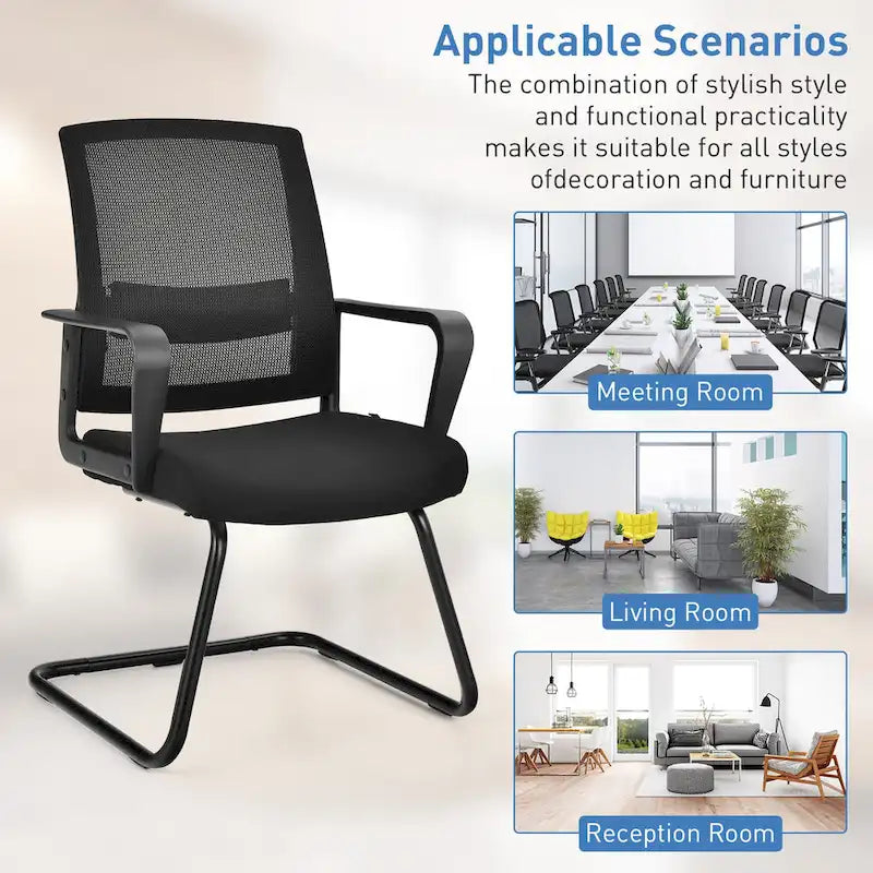 Ensemble de 12 chaises de conférence Gymax en maille pour réception et bureaux (invités)