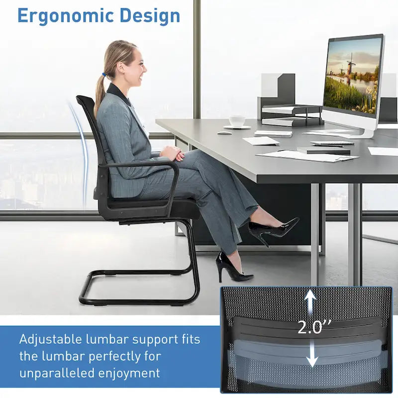 Ensemble de 12 chaises de conférence Gymax en maille pour réception et bureaux (invités)