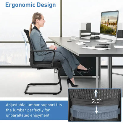 Ensemble de 12 chaises de conférence Gymax en maille pour réception et bureaux (invités)