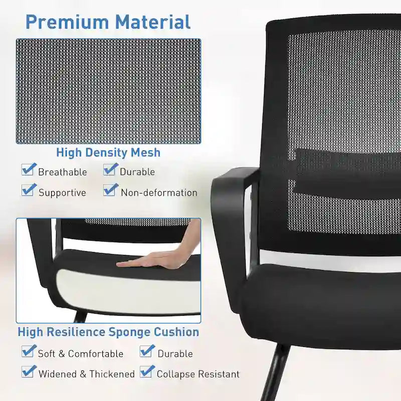 Ensemble de 12 chaises de conférence Gymax en maille pour réception et bureaux (invités)