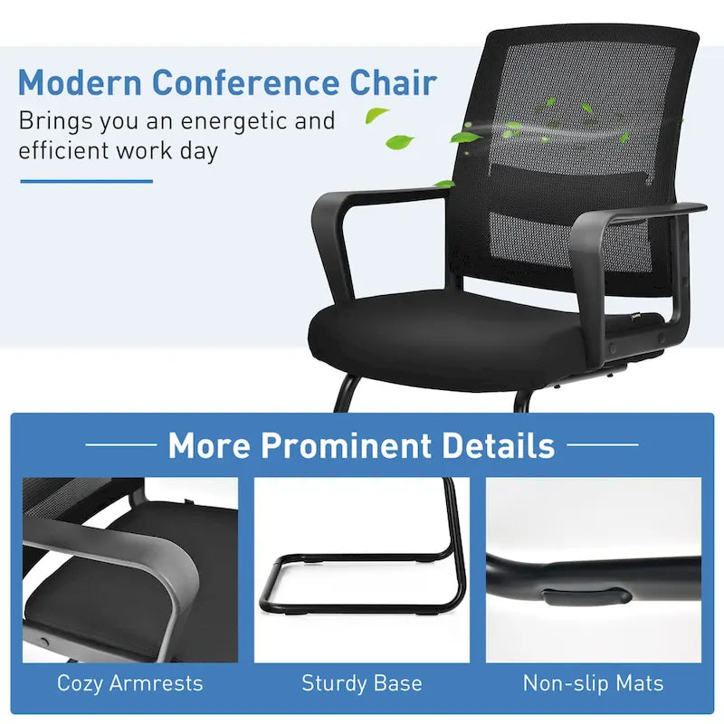 Ensemble de 12 chaises de conférence Gymax en maille pour réception et bureaux (invités)