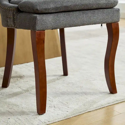 Ensemble de 2 chaises de salle à manger modernes, chaises de salle à manger rembourrées en chenille, chaises de détente d'appoint pour salon avec pieds incurvés en bois massif