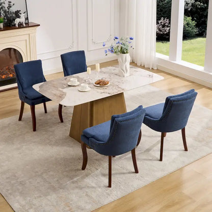 Ensemble de 2 chaises de salle à manger modernes, chaises de salle à manger rembourrées en chenille, chaises de détente d'appoint pour salon avec pieds incurvés en bois massif