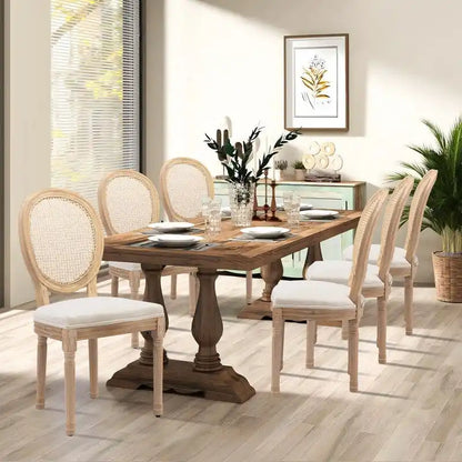 Chaise de salle à manger de style français, en bois massif avec garniture cloutée, lot de 2