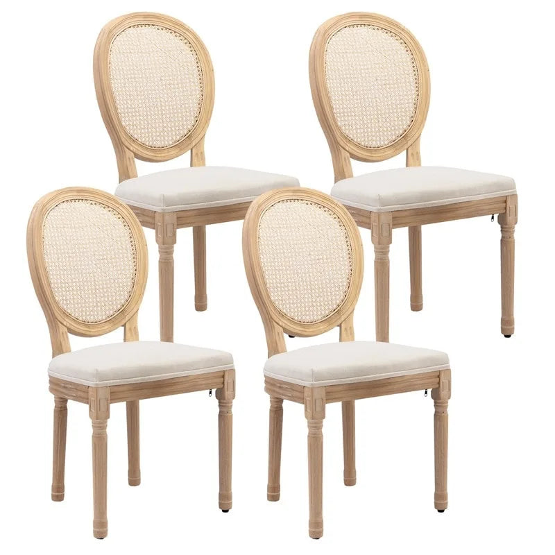 Chaise de salle à manger de style français, en bois massif avec garniture cloutée, lot de 2
