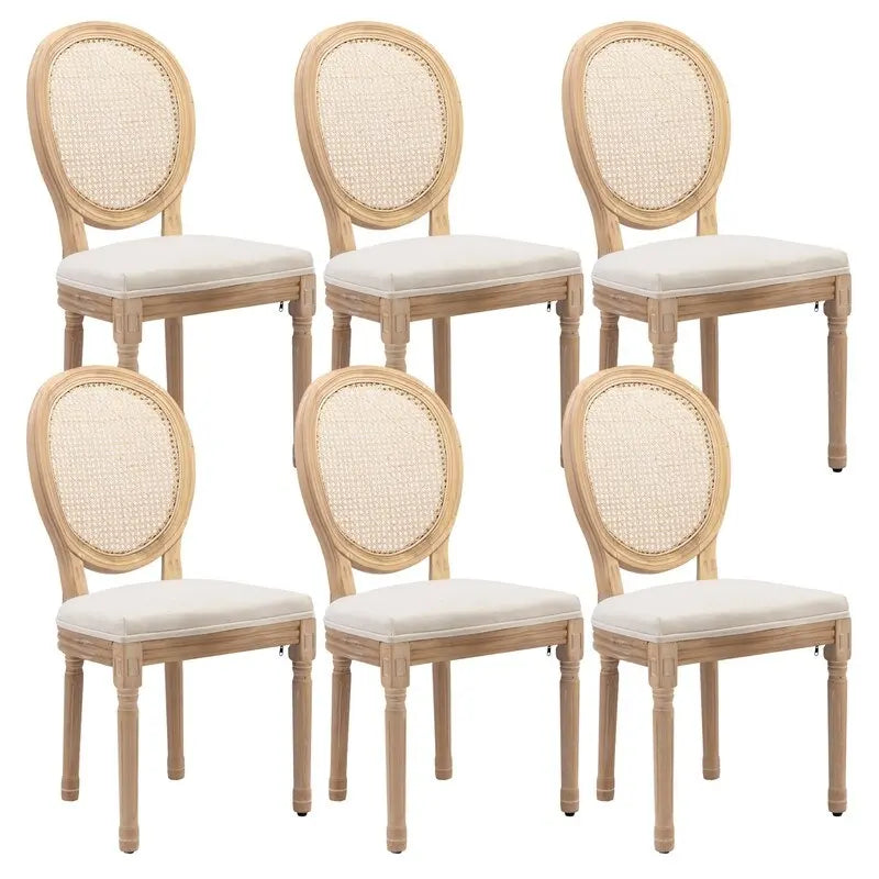 Chaise de salle à manger de style français, en bois massif avec garniture cloutée, lot de 2