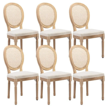 Chaise de salle à manger de style français, en bois massif avec garniture cloutée, lot de 2