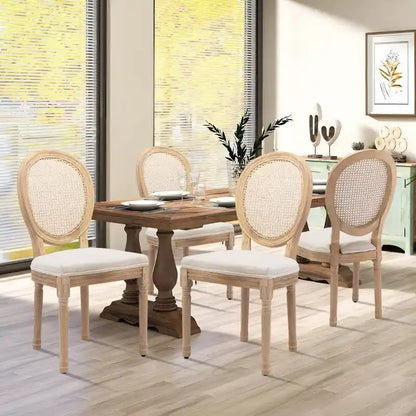 Chaise de salle à manger de style français, en bois massif avec garniture cloutée, lot de 2