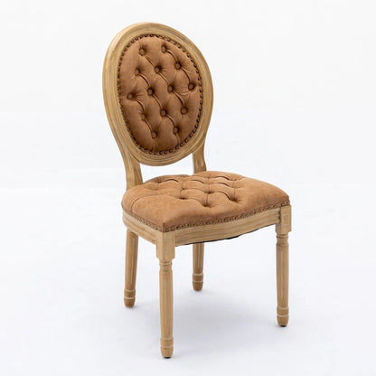 Chaise de salle à manger de style français, en bois massif avec garniture cloutée, lot de 2