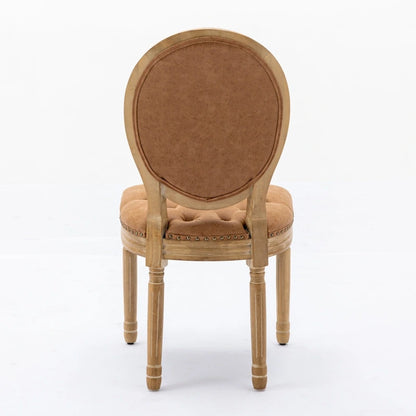 Chaise de salle à manger de style français, en bois massif avec garniture cloutée, lot de 2