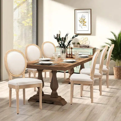 Chaise de salle à manger de style français, en bois massif avec garniture cloutée, lot de 2