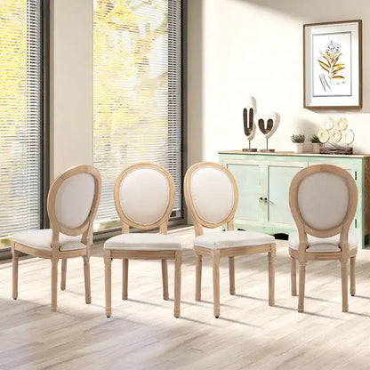 Chaise de salle à manger de style français, en bois massif avec garniture cloutée, lot de 2